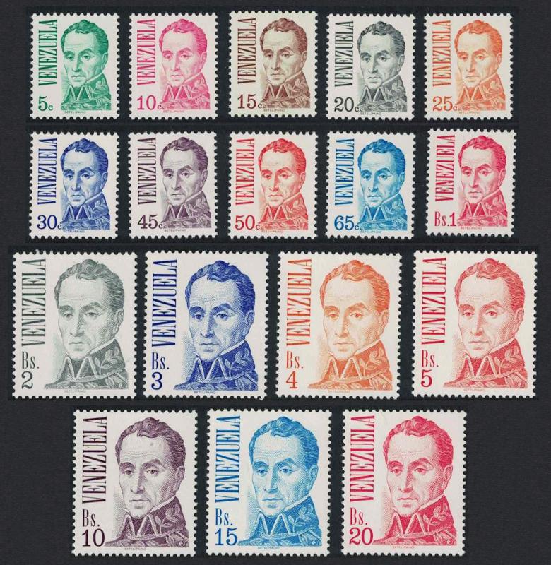 Venezuela 'Bolivar' by J M Espinosa Definitives 17v SG#2313-2329 SC#1121-1137