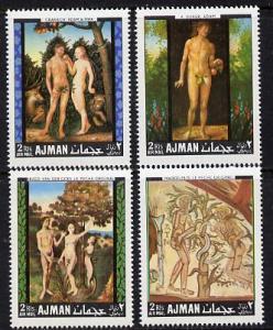 Ajman 1968 Adam & Eve Paintings perf set of 4 unmount...