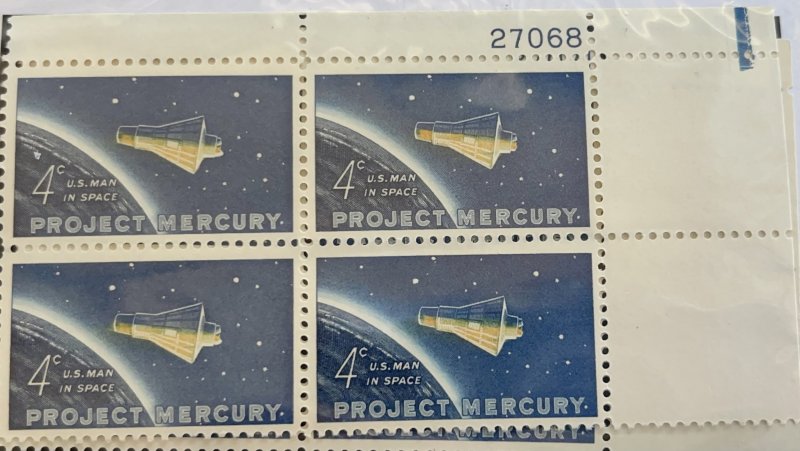 US 1962 Project Mercury #1193 se-tenat blk of 4 mint