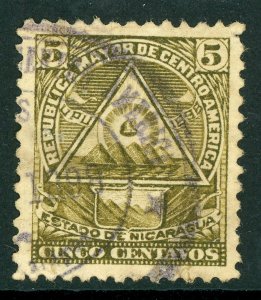 Nicaragua 1898 Seebeck Scott #109E VFU F714 ⭐⭐⭐⭐⭐⭐