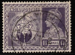 INDIA SG279 1946 1½a VICTORY USED