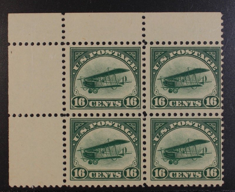 Scott C2 - 16 Cents Biplane - MNH - Corner Block Of 4 - SCV - $480.00