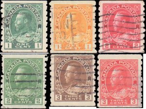 Canada  #125-130, Complete Set(6), 1912-1924, Used