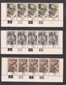 SOUTH AFRICA - TRANSKEI SC# 38-40   CONTROL STRIP/5  #181-88  FVF/MNH  1977