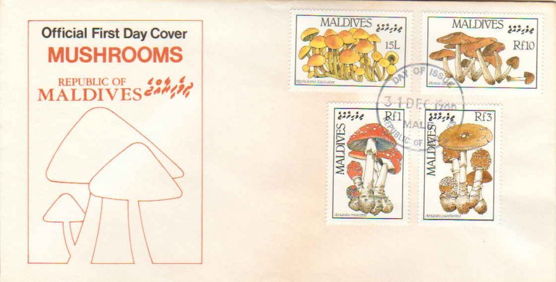 Maldive Islands Scott 1221, 1223, 1225, 1228 Unaddressed.