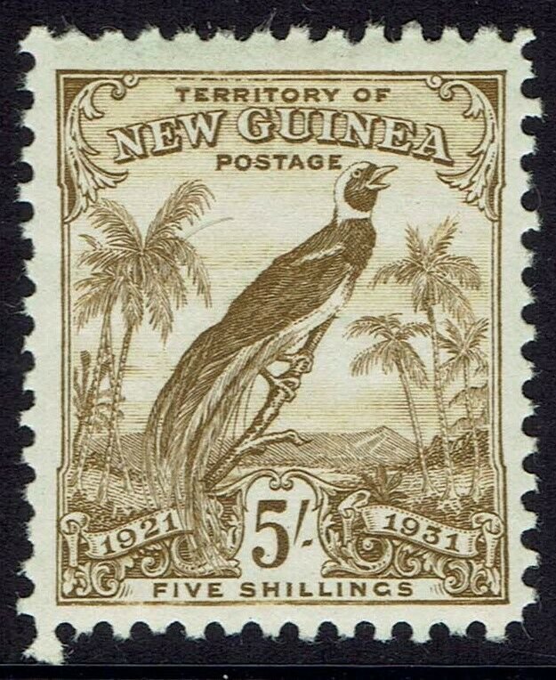 NEW GUINEA 1931 DATED BIRD 5/- 