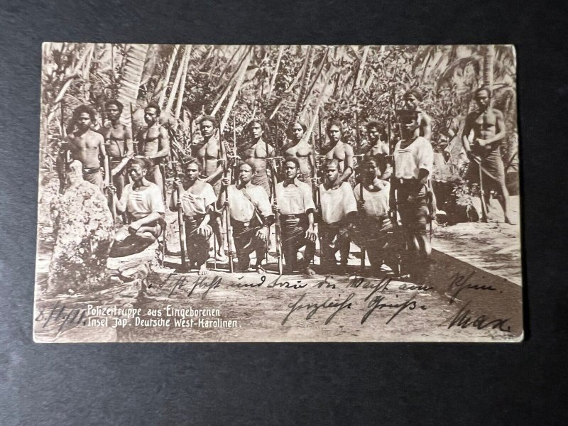 1911 Caroline Islands RPPC Postcard Cover to Chemnitz Allendorf Germany Sachsen