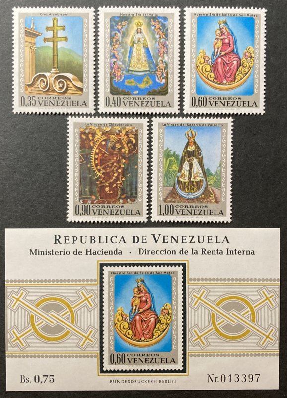 Venezuela 1970 #969-73,971a, Church Paintings & Sculptures, MNH.