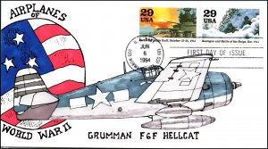 Scott 2838i,j- 29 Cents Planes Of WWII Larry Gassen LMG Hand Painted FDC 11/40