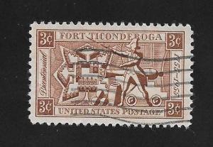 SC# 1071 - (3c) - Fort Ticonderoga, used single