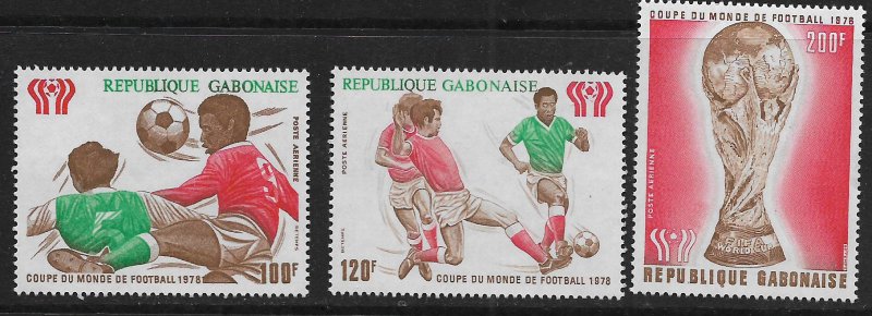 GABON   C207-C209   MNH  SOCCER AND ARGENTINA EMBLEM 1978