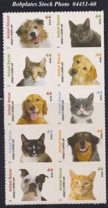 BOBPLATES #4451-60 Animal Rescue Block of 10 VF MNH