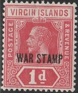 British Virgin Islands, #MR1  MH From 1916-17,  CV-$0.55