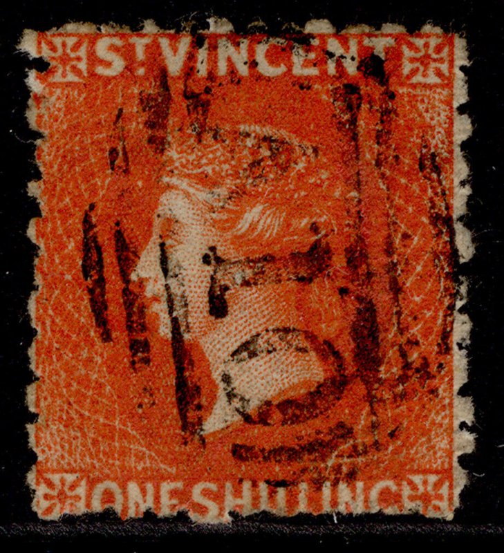 ST. VINCENT QV SG31, 1s bright vermilion, USED. Cat £60.