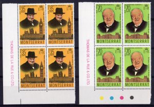 Montserrat 1974 Sc#312/313 SIR WINSTON CHURCHILL Block of 4 MNH