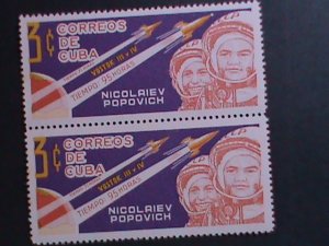 ​CUBA -1963-SC#775-7 SOVIET SPACES FLIGHTS- PAIR MNH-OG-VF-60 YEARS OLD-RARE