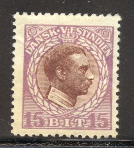 Danish West Indies Scott 53 Unused H - 1915 15b Christian X - SCV $4.00