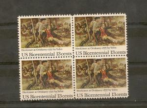 UNITED STATES STAMPS,  VFU BLOCK OF 4 BICENTENNIAL # US8