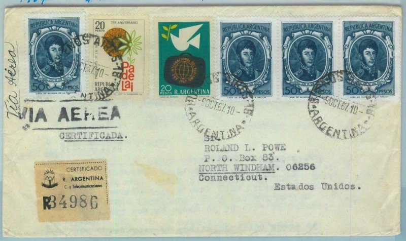 96869 - ARGENTINA - POSTAL HISTORY - Registered  COVER to the USA  - 1967  240$