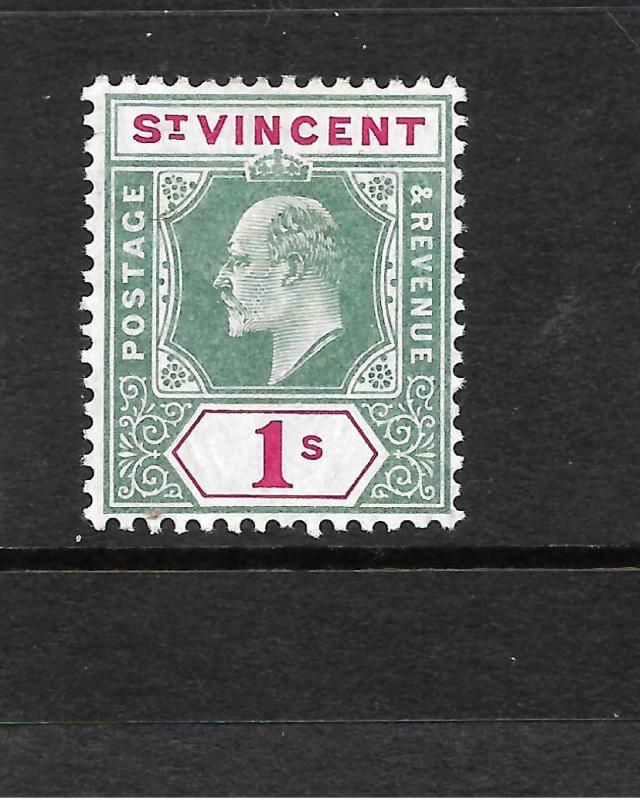 ST VINCENT  1904-11  1/-   KEVII    MH     SG 90