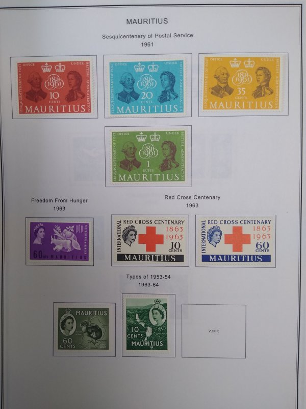 collection on pages Mauritius 1953-68 PS: CV $136