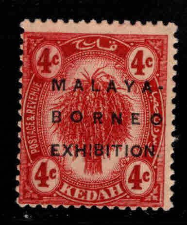 MALAYA Kedah Scott 28a Unused Malaya  Borneo Exhibition stamp MH*, hinge remnant