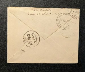 1944 Soldiers Free Mail FPO No 140 Madras India Dual Censored Cover to Bombay