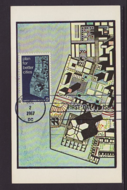 US 1333 Urban Planning Colorano Maximum Card U/A FDC