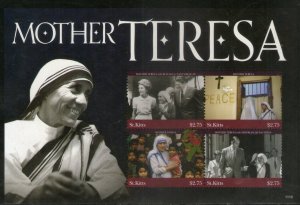 St. Kitts 2011 Mother Teresa of India Nobel Prize Winner Sc 805 Sheetlet MNH # 6