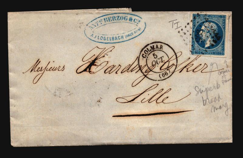 France 1860 Cover to Lille / No Writing Inside - Z15714