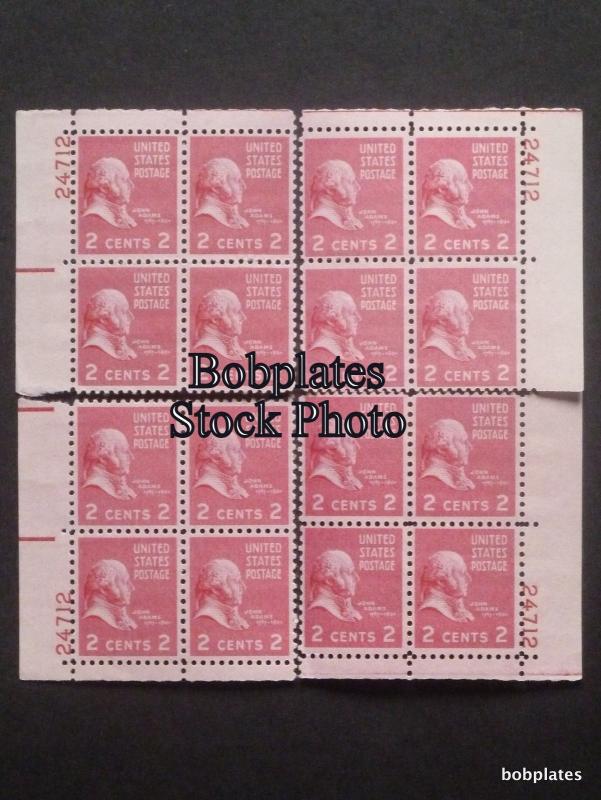 BOBPLATES #806 Presidential Matched Set Plate Blocks 23796 F-VF NH/LH SCV=$4.4+