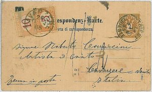 36751 AUSTRIA - POSTAL ENTRY from TRIESTE to CAVARZERE - ON ARRIVAL...-