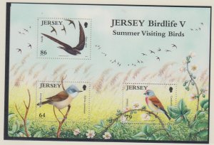 Jersey 2011,  Summer visitor Birds Miniature sheet. unmounted mint , NHM