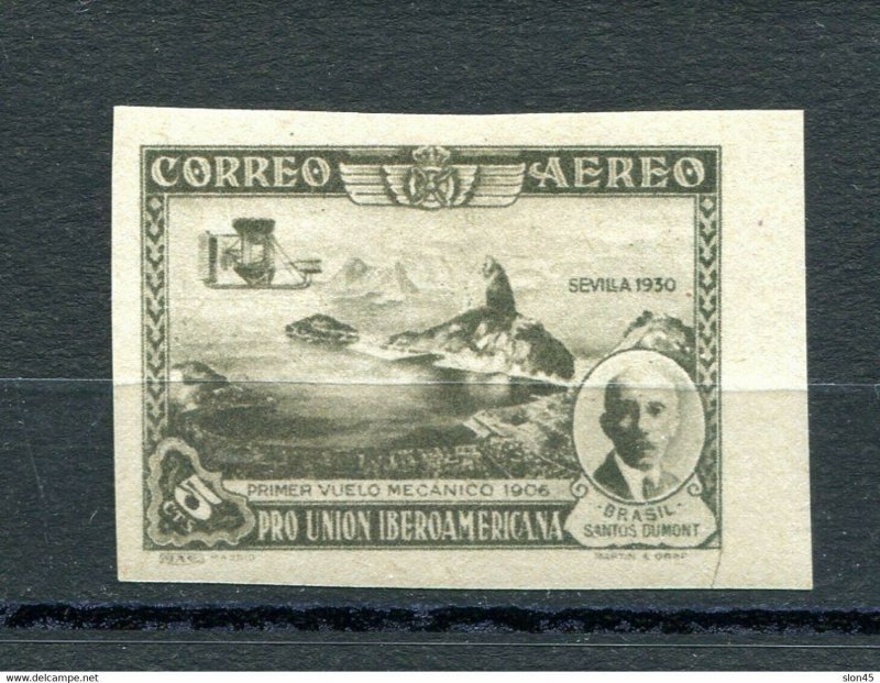 Spain 1930 Airmail Imperf Sc C50  5c MH 10893