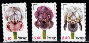 ISRAEL Scott 715-717 MNH** 1978 Wild Iris flower stamp set without tabs