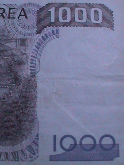 ​KOREA-BANK OF KOREA 1000 WON  LIGHT CIRCULATED VERY FINE WE SHIP TO WORLDWIDE