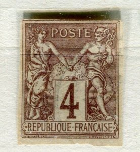 FRENCH COLONIES; Classic 1877-78 Imperf P & C type fine used 4c. value