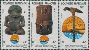 French Polynesia 1980 Sc#334-336,SG325-327 Arts Festival set MNH