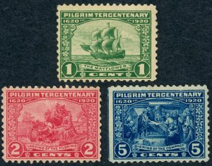 #548-50 – Complete Set, 1920 Pilgrim Tercentenary Series. MH OG. (550 L edge)