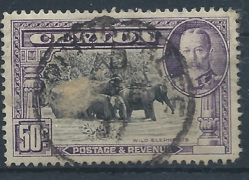 Ceylon 1935 - 50c George V - SG377 used