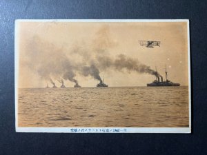 1915 Japan RPPC Ship Postcard Cover Tokyo to Paris France Baron Kiyotake Shigeno