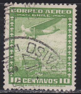 Chile C30 Plane Over City 1935