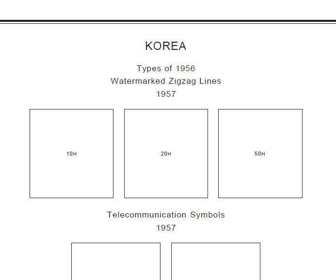 PRINTED KOREA [CLASS.] 1884-1960 STAMP ALBUM PAGES (33 pages)