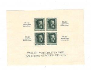 GERMANY SCOTT# B104, SOUV SHEET MLH