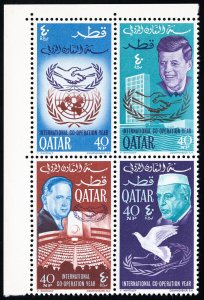 Qatar Stamps MNH Rare Kennedy Block Of 4