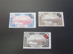 French Martinique 1923 Sc 111-3 set MH