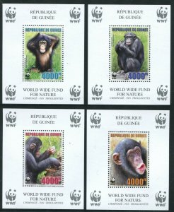 Guinea 2006 Mi Bl 925-929A WWF Chimpanze SS + Individual SS