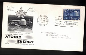 CANADA FDC Scott # 449 - Peaceful Uses Of Atomic Energy - Rose Craft Cachet