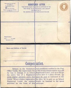 RP60 KGVI 5 1/2d Registered Envelope Size H Sans-Serif IMPRINT P A and Co Ltd M