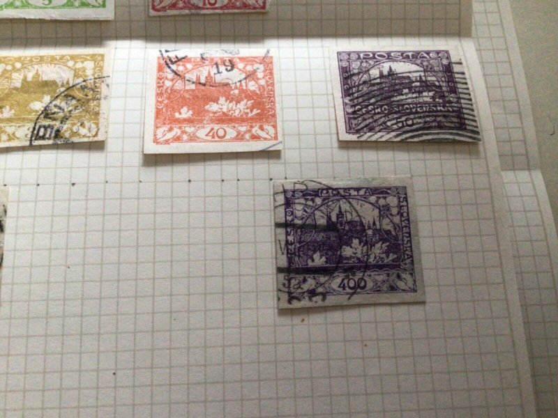 Czechoslovakia stamps on folded page  A11781